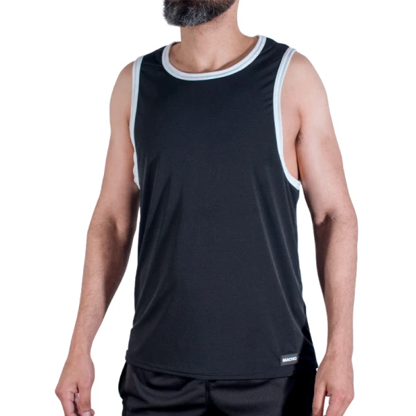 Macho Underwear Gym-T-Shirt van viscose-polyamide, zwart