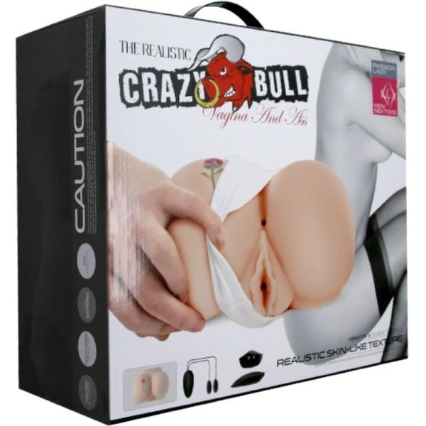 Crazy Bull Masturbator-torso met vagina en anus, tatoeage en vibratie