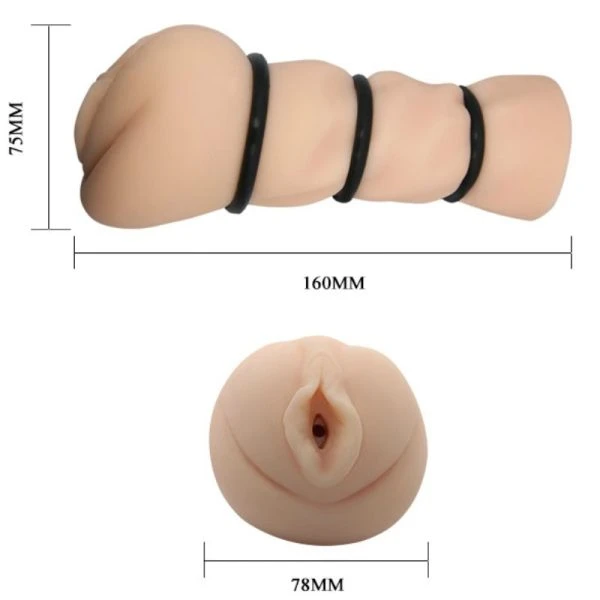 Crazy Bull Vagina Masturbator with Rings, Discreet and Small