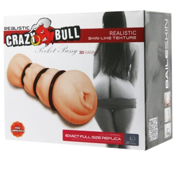 Crazy Bull Vagina Masturbator with Rings, Discreet and Small