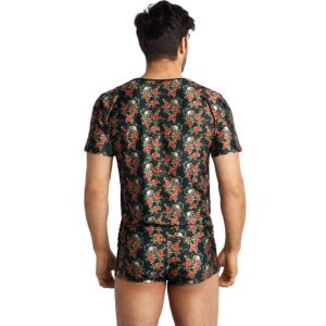 Anais Luxury Lingerie Power T-Shirt voor mannen met rozen- en schedelprint Anais Luxury Lingerie Power T-Shirt voor mannen met rozen- en schedelprint - Afbeelding 2