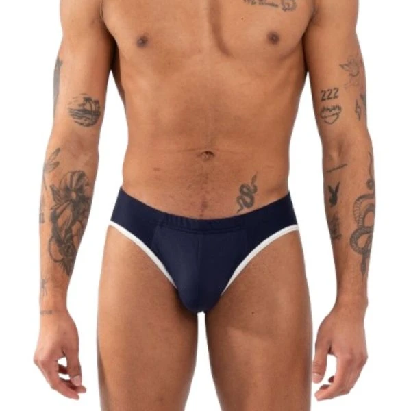Burn Slip 020 Navy – sensuele mannenslip met transparante details