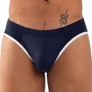 Burn Slip 020 Navy – sensuele mannenslip met transparante details Burn Slip 020 Navy – sensuele mannenslip met transparante details - Afbeelding 1