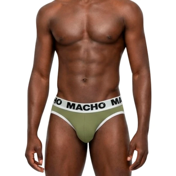 Macho Underwear Herren-Slip met Push-up-Cup in militair groen