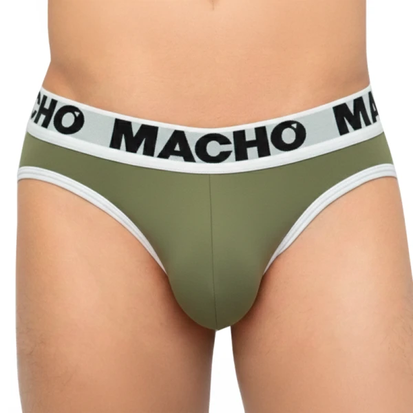 Macho Underwear Herren-Slip met Push-up-Cup in militair groen