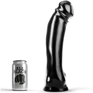 All Black Dildo with Natural Shape Made of PVC