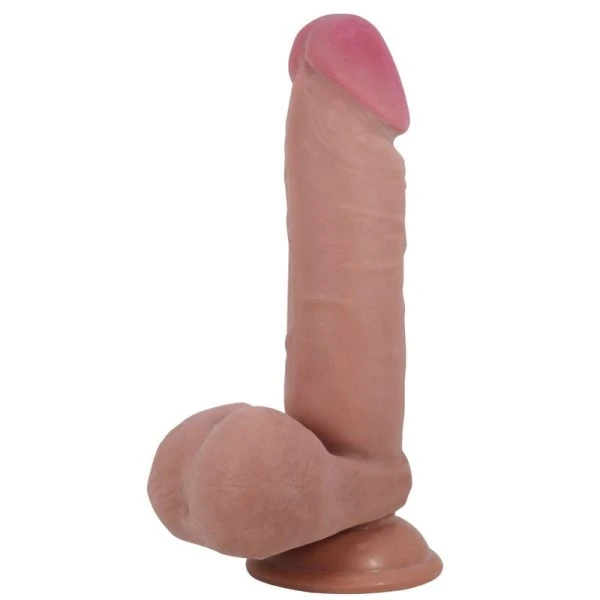 Pretty Love Sliding Skin Series Realistic Dildo with Suction Cup, Flesh-Colored