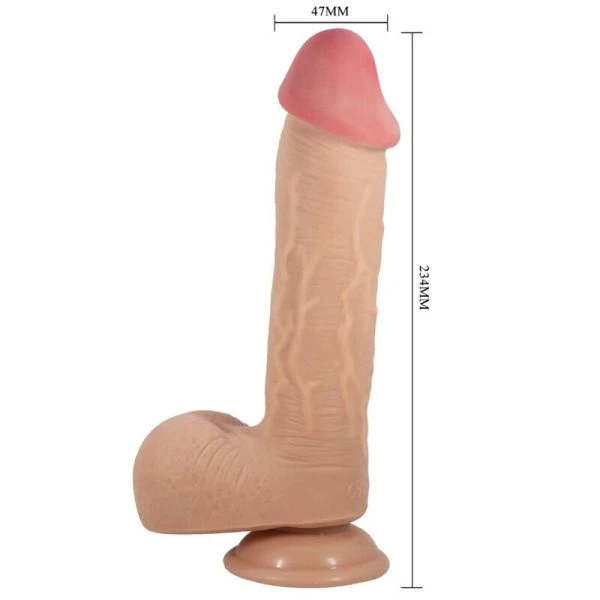 Pretty Love Sliding Skin Dildo met zuignap, vleeskleurig