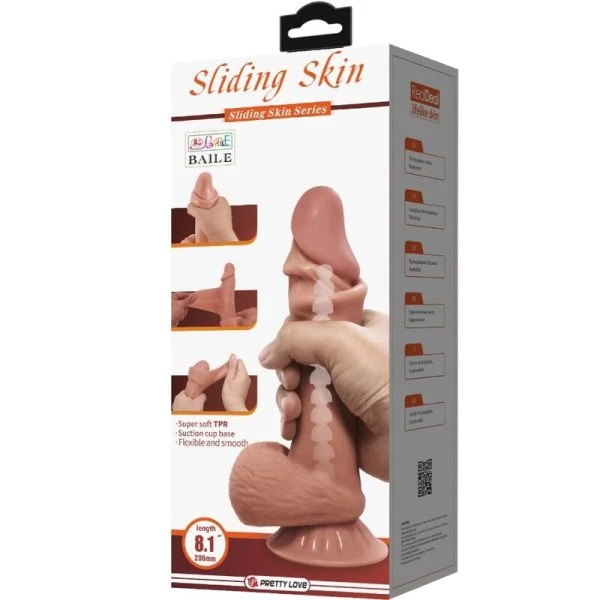 Pretty Love Sliding Skin Series Realistic Dildo with Suction Cup, Flesh-Colored Pretty Love Sliding Skin Series Realistic Dildo with Suction Cup, Flesh-Colored