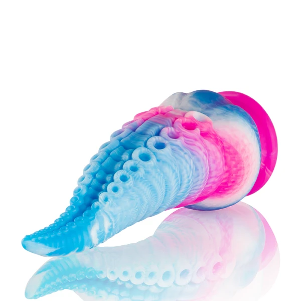 Epic siliconen dildo Phorcys blauw, grote maat
