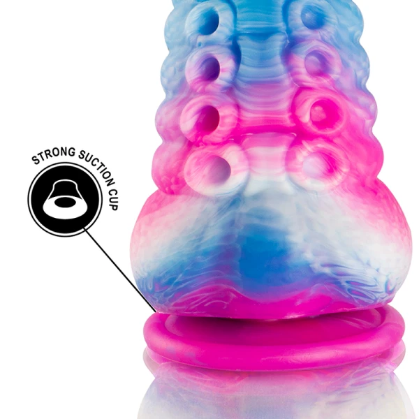 Epic siliconen dildo Phorcys blauw, grote maat