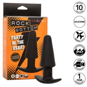 Calexotics Rock Bottom Tapered Anale Plug met 10 trillingen, siliconen, zwart