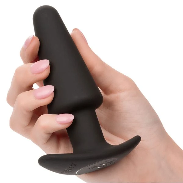 Calexotics Rock Bottom Tapered Anale Plug met 10 trillingen, siliconen, zwart