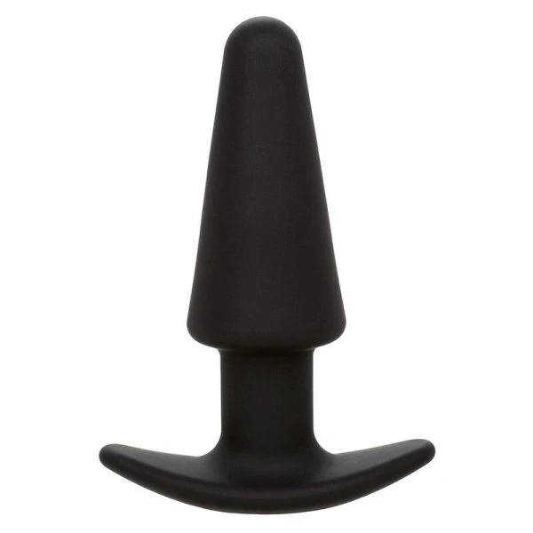 Calexotics Rock Bottom Tapered Anale Plug met 10 trillingen, siliconen, zwart