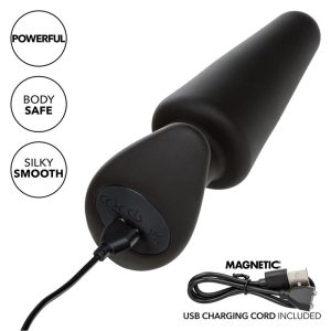 Calexotics Rock Bottom Tapered Anale Plug met 10 trillingen, siliconen, zwart Calexotics Rock Bottom Tapered Anale Plug met 10 trillingen, siliconen, zwart - Afbeelding 8
