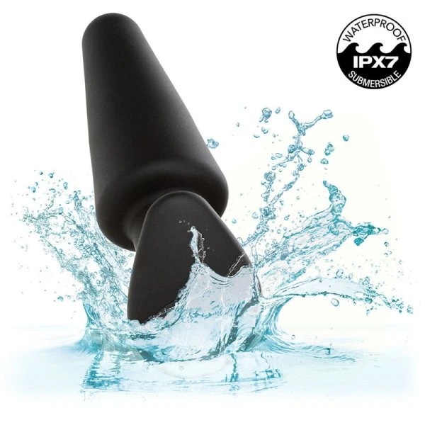 Calexotics Rock Bottom Tapered Anale Plug met 10 trillingen, siliconen, zwart