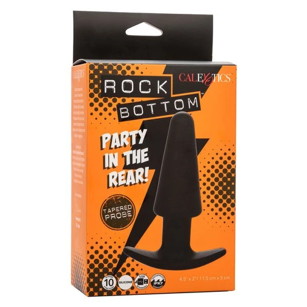 Calexotics Rock Bottom Tapered Anale Plug met 10 trillingen, siliconen, zwart