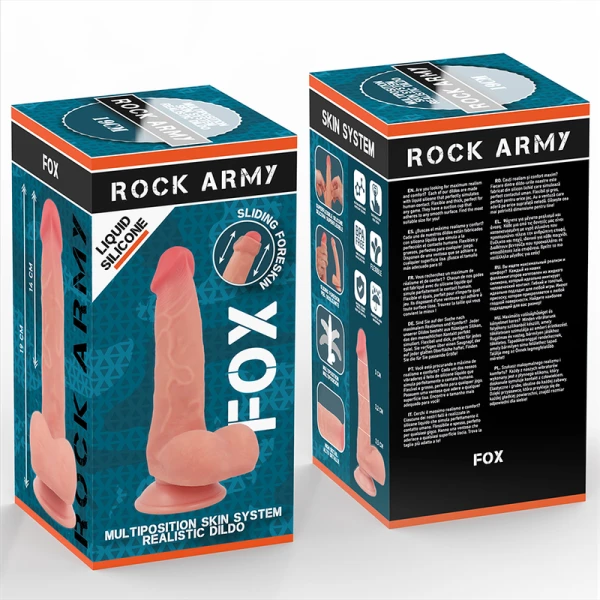 Rock Army Liquid Silicone Fox Silicone Dildo with Suction Cup