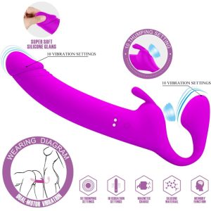 Pretty Love Zanini Strapless Strap-On with 10 Vibrations, Purple Pretty Love Zanini Strapless Strap-On with 10 Vibrations, Purple - Image 1