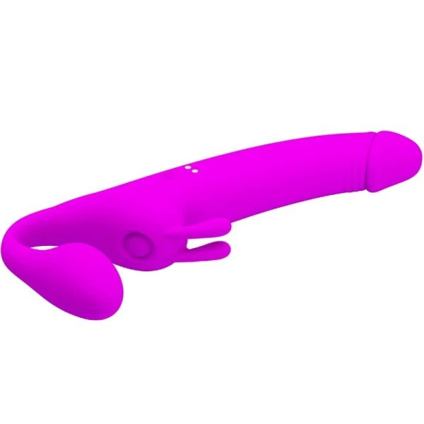 Pretty Love Zanini Strapless Strap-On with 10 Vibrations, Purple
