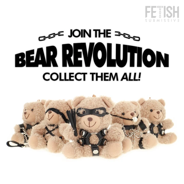 Fetish Submissive Teddybeer Bdsm Model 2 – Pluche verzamelfiguur met fetisj-accessoires
