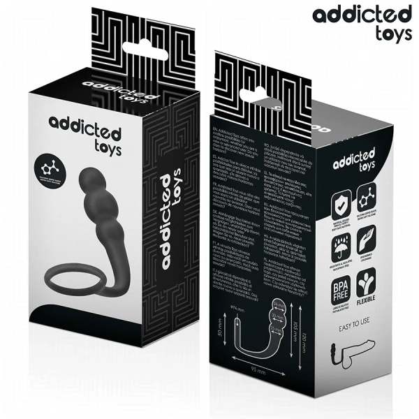 Addicted Toys Anal Plug with Ring Model 1, Silicone Addicted Toys Anal Plug with Ring Model 1, Silicone