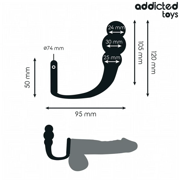 Addicted Toys Anal Plug with Ring Model 1, Silicone Addicted Toys Anal Plug with Ring Model 1, Silicone
