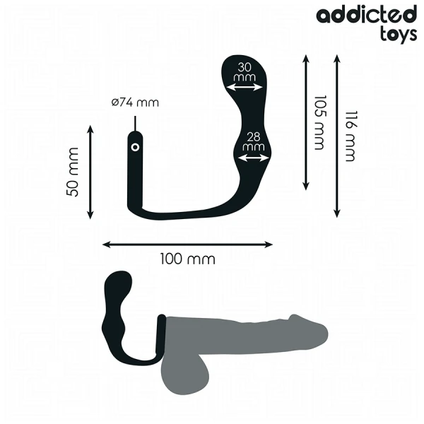 Addicted Toys Anaalplug met Balring Model 3 van Silicone Addicted Toys Anaalplug met Balring Model 3 van Silicone