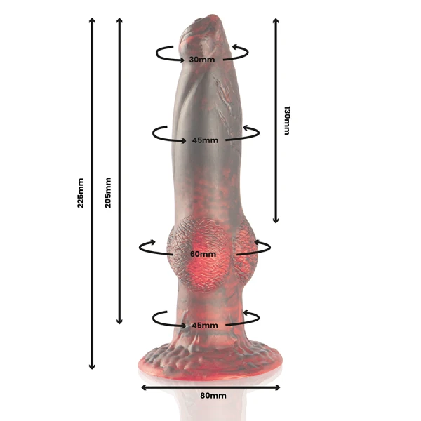 Epic Prometheus Dildo Titan IN Flames with Remote Control, Rechargeable