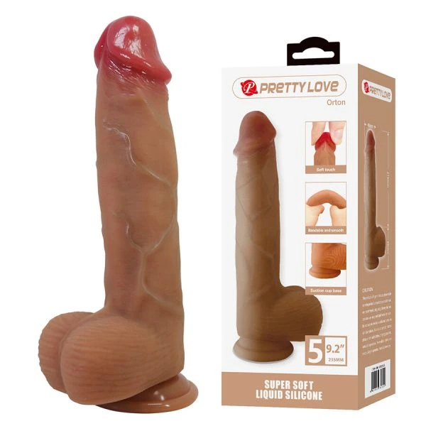 Pretty Love Orton Silicone Dildo with Suction Cup, 21.5 cm