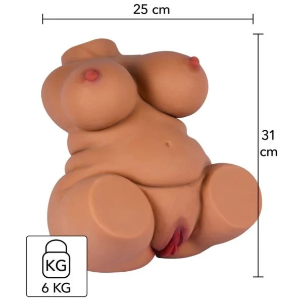 Hidden Desire Masturbator-Torso FAT Fuck Queen met dubbel kanaal