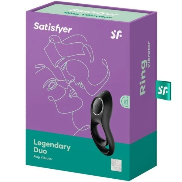 Satisfyer Legendarische Duo-ring Vibrator voor penis en teelballen, zwart