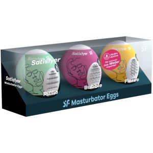 Satisfyer Masturbator-Eier 3er-Set Riffle, Bubble & Fierce Satisfyer Masturbator-Eier 3er-Set Riffle, Bubble & Fierce – Bild 2