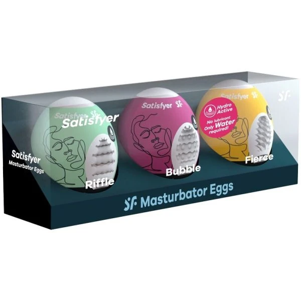 Satisfyer Masturbator-Eier 3er-Set Riffle, Bubble & Fierce Satisfyer Masturbator-Eier 3er-Set Riffle, Bubble & Fierce