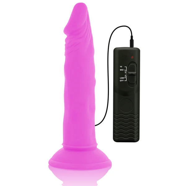 Diversia Flexibele Vibrerende Dildo met Afstandsbediening Paars 23 cm