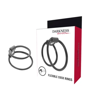 Darkness Verstärkende Duo-Penisringe aus TPR und Gummi