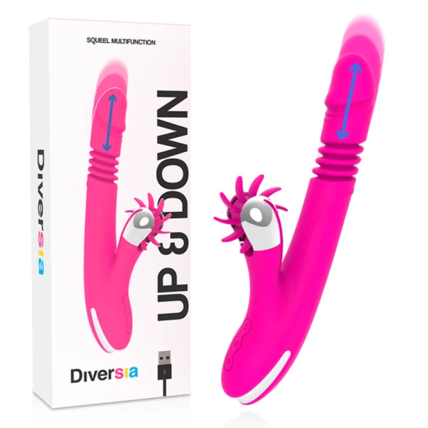 Diversia Rabbit Up-and-Down Vibrator with Clitoral Stimulation, 24 cm