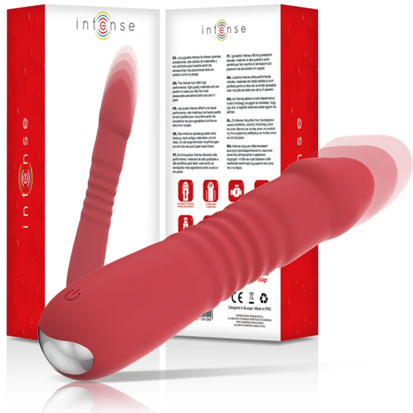Intense Juni Up & Down Vibrator with 10 Vibrations, red