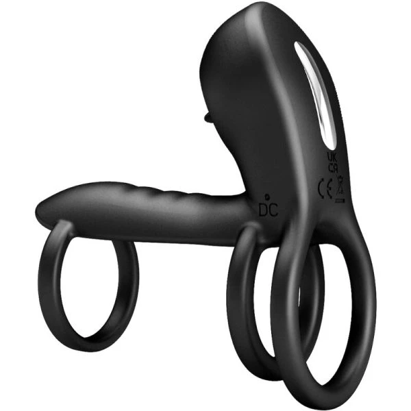 Pretty Love Jammy Penis Sleeve with 12 Vibrations and Rechargeable Silicone Tongue