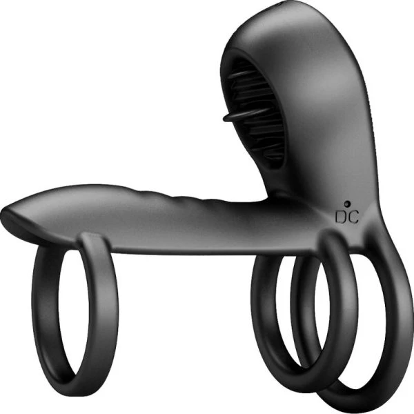 Pretty Love Jammy Penis Sleeve with 12 Vibrations and Rechargeable Silicone Tongue