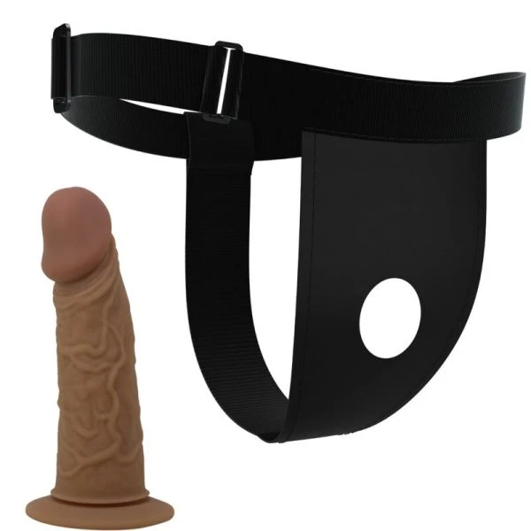 Pretty Love Strap-On-Harnas met dildo inbegrepen, bruin