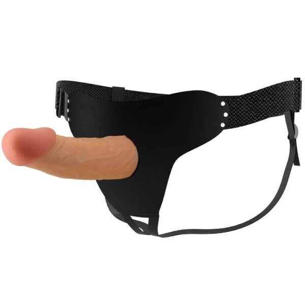 Pretty Love Strap-On Harness with Hollow Dildo and Veining