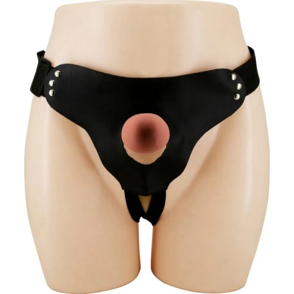 Pretty Love Strap-On Harness with Hollow Dildo and Veining