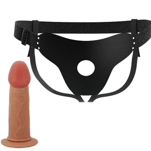 Pretty Love Strap-On Harness with Hollow Dildo and Veining