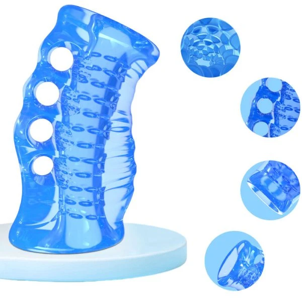 Armony Masturbator Finger Blue with Four-Hole Design Armony Masturbator Finger Blue with Four-Hole Design