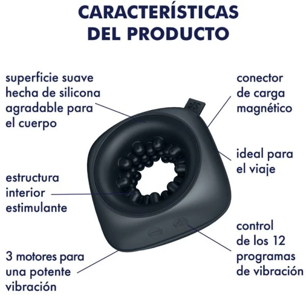 Satisfyer Ring Stroker Masturbator & Vibrator met 12 programma's Satisfyer Ring Stroker Masturbator & Vibrator met 12 programma's