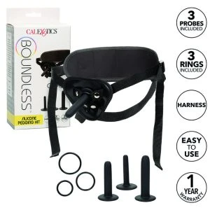 Calexotics Boundless Silicone Pegging Kit with 3 Dildos and Universal Harness