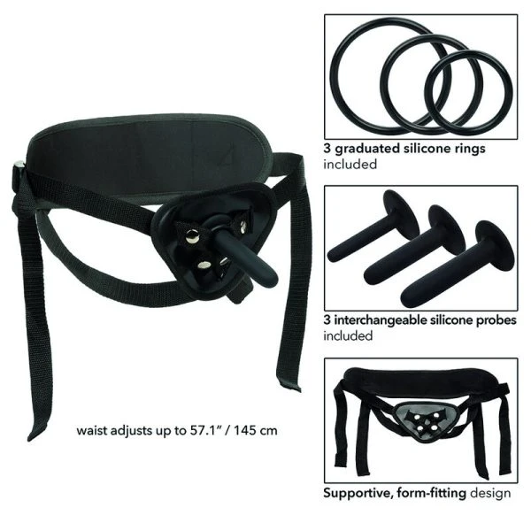 Calexotics Boundless Siliconen Pegging-set met 3 inlegstukken en universeel harnas