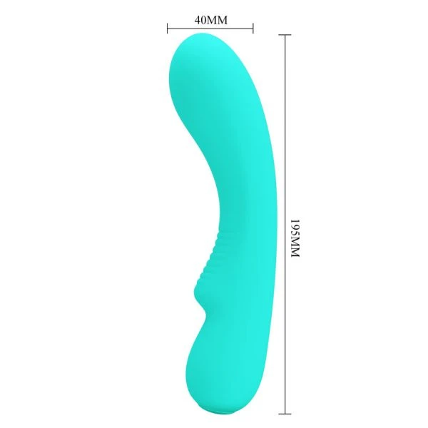 Pretty Love Prescott G-spot vibrator van siliconen, oplaadbaar, aqua groen