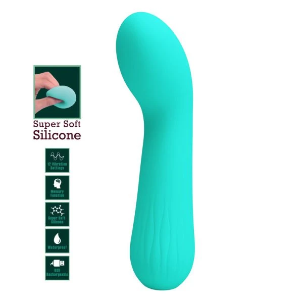 Pretty Love Faun G-Punt Vibrator van siliconen, aquagroen